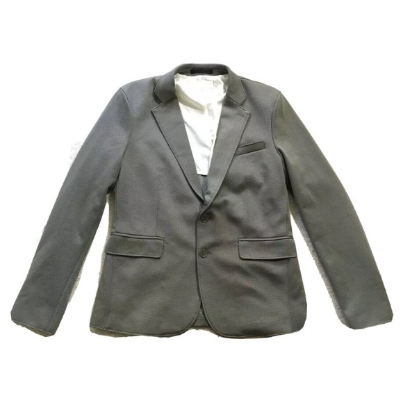 Haight And Ashbury Studio Canada Hopsack Blazer Size 38 Stretch Knit Cotton Dot - Picture 3 of 15